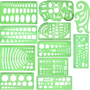 11pcs Geometric Drawing Stencils